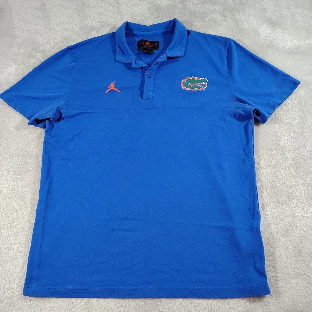 Jordan Florida Gators Polo Shirt Men L Blue Golf College Outdoor Preppy Classic